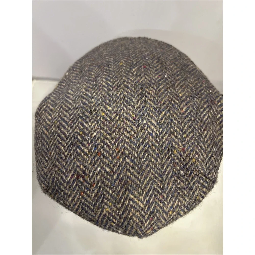 Foxford Woollen Mills Herringbone Wool Hat Flat Cap Med. Cabbie Newsboy